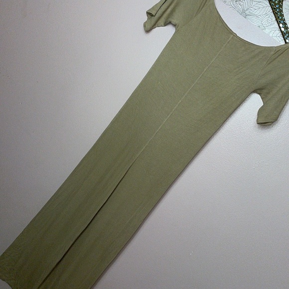 Enza Costa Silk Rib Midi Dress Nude Boat Neck - Picture 4 of 6